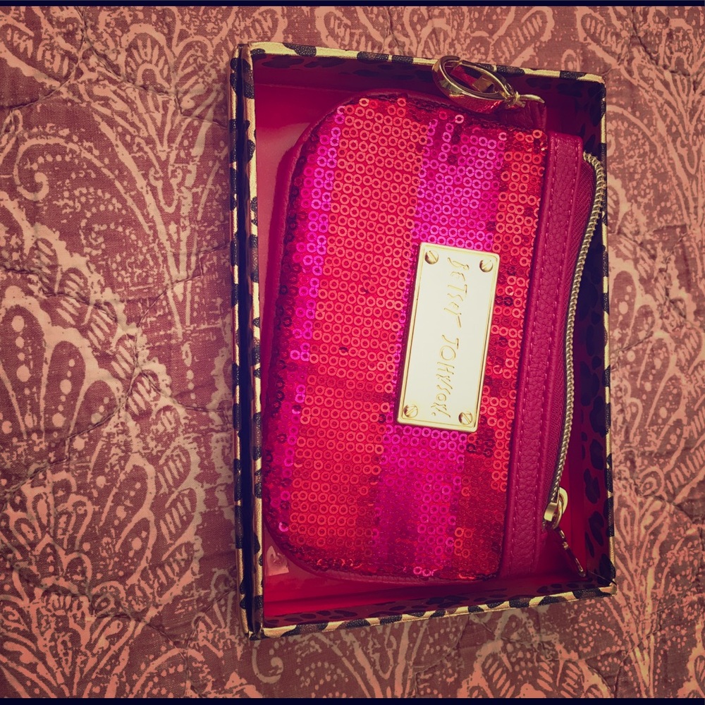 NWT Betsey Johnson Sequin change/ID purse